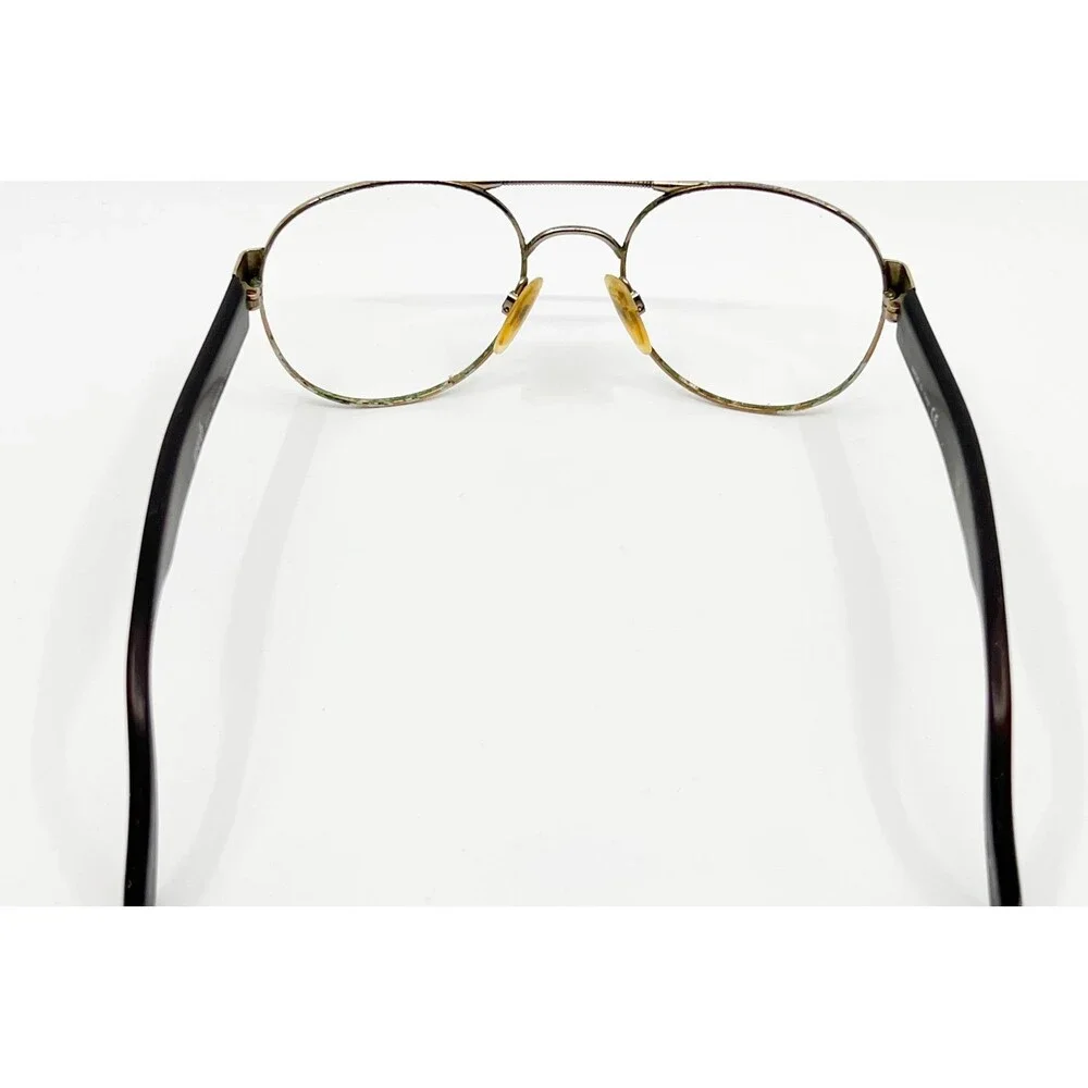 Web Eyeglasses Mens Gold Brown Fair 2003 Aviator Double Bridge Italy Medium
